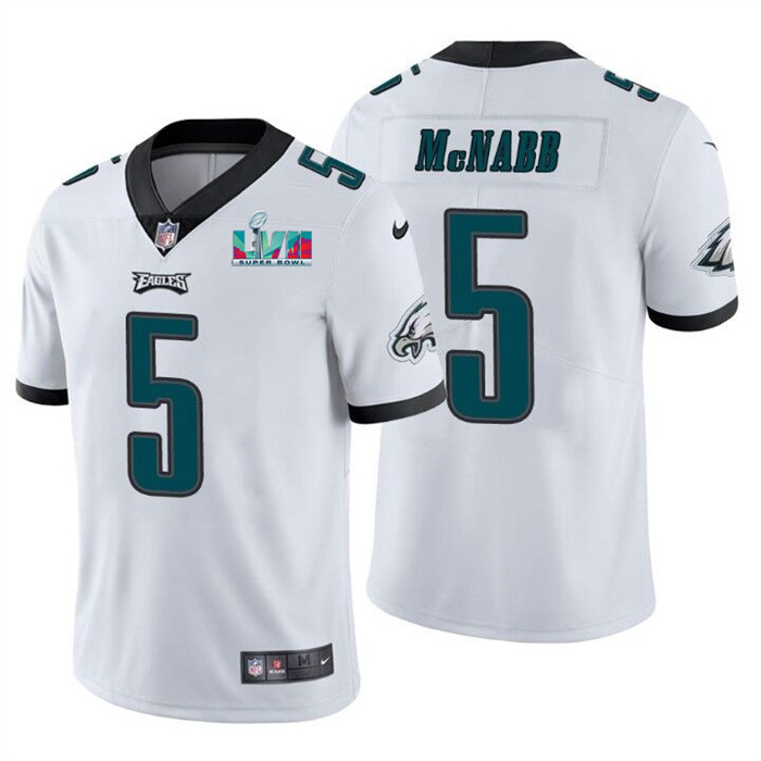 Personalized Men’s Philadelphia Eagles #5 Donovan McNabb White Super Bowl LVII Patch Untouchable Limited Stitched Jersey