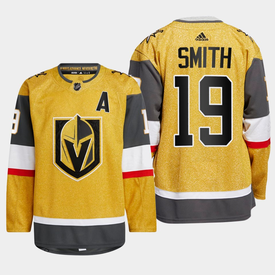 Personalized Men’s Vegas Golden Knights #19 Reilly Smith Gold Jersey