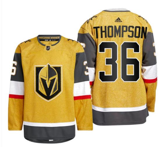 Personalized Men’s Vegas Golden Knights Logan Thompson #36 Gold Jersey