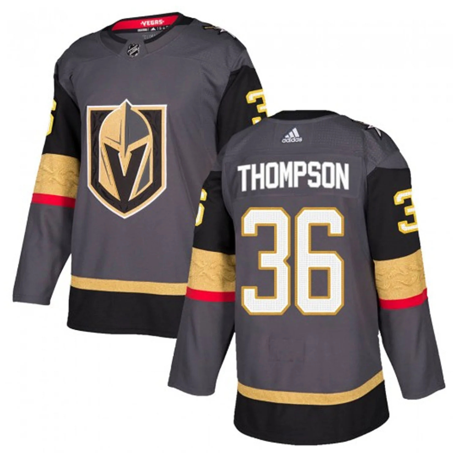Personalized Men’s Vegas Golden Knights Logan Thompson #36 Gray Jersey