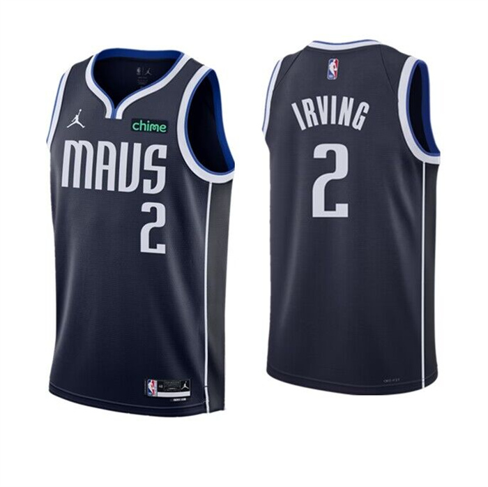 Personalized Men’s Dallas Mavericks #2 Kyrie Irving Navy Statement Edition Stitched Basketball Jersey