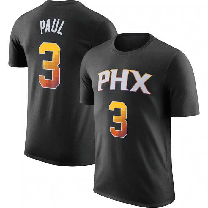 Personalized Men’s Phoenix Suns #3 Chris Paul Black 2022 23 Statement Edition Name & Number T-Shirt