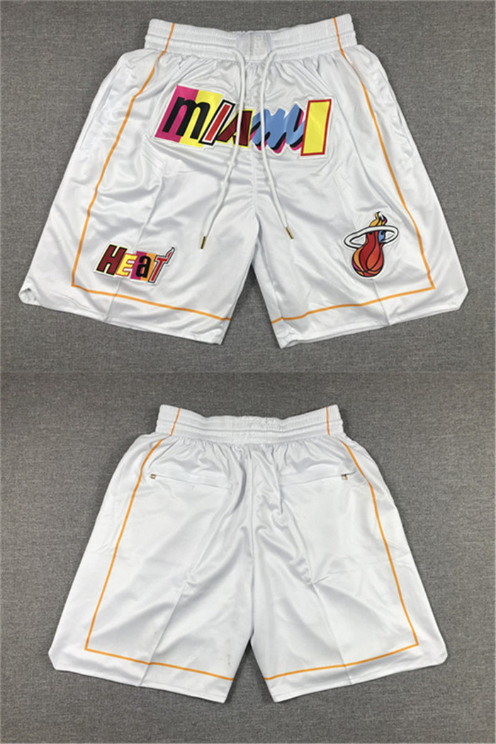 Personalized Men’s Miami Heat 2022 23 White City Edition Shorts (Run Small)