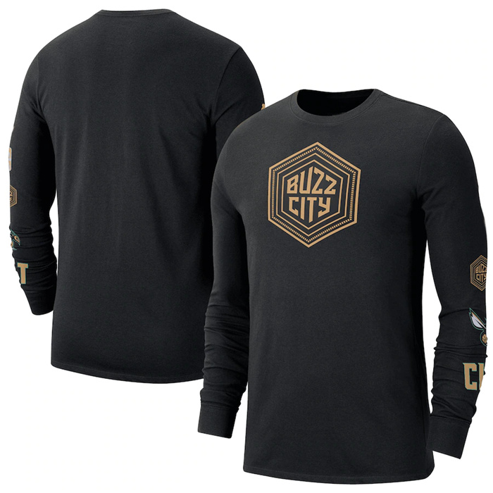 Personalized Men’s Charlotte Hornets Black 2022 23 City Edition Essential Expressive Long Sleeve T-Shirt