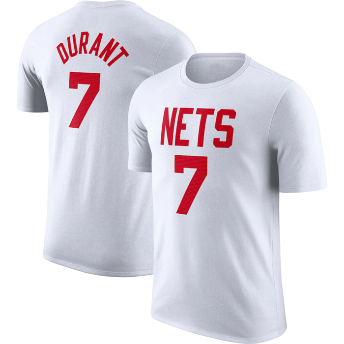 Personalized Men’s Brooklyn Nets #7 Kevin Durant White 2022 23 Classic Edition Name & Number T-Shirt