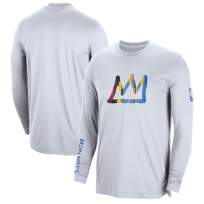 Personalized Men’s Brooklyn Nets White 2022 23 City Edition Essential Expressive Long Sleeve T-Shirt