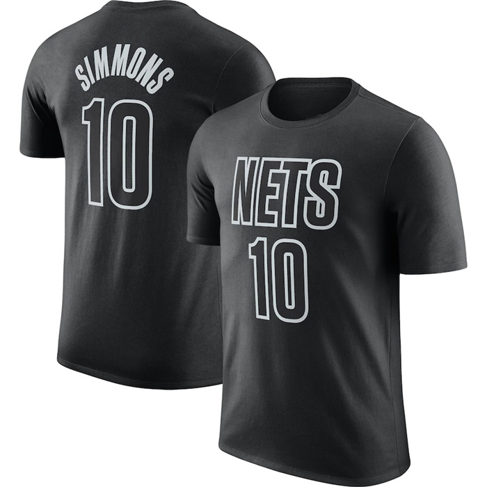 Personalized Men’s Brooklyn Nets #10 Ben Simmons Black 2022 23 Statement Edition Name & Number T-Shirt