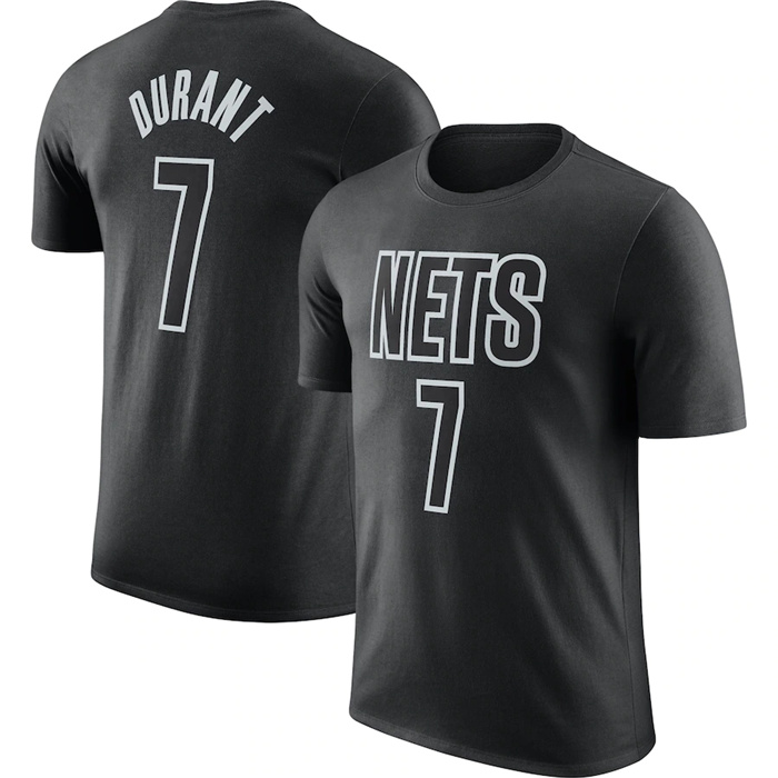 Personalized Men’s Brooklyn Nets #7 Kevin Durant Black 2022 23 Statement Edition Name & Number T-Shirt