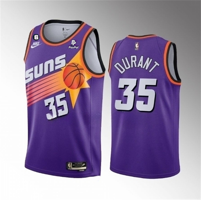 Personalized Men’s Phoenix Suns #35 Kevin Durant Purple With NO.6 Patch Classic Edition Stitched Basketball Jersey