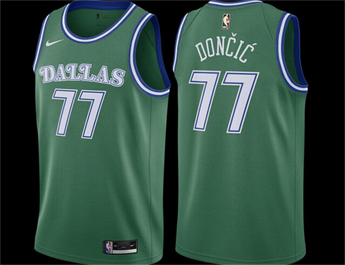 Personalized Men’s Dallas Mavericks #77 Luka Doncic Green Classic Edition Stitched Basketball Jersey