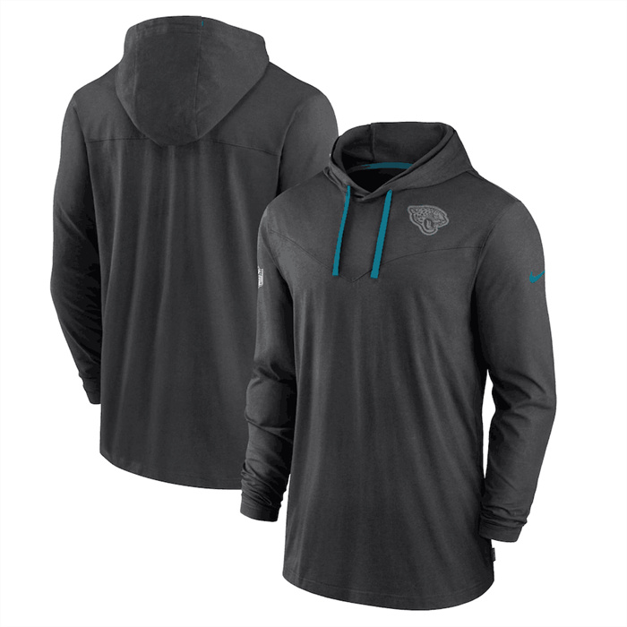Personalized Men’s Jacksonville Jaguars Black Sideline Pop Performance Pullover Long Sleeve Hoodie T-Shirt
