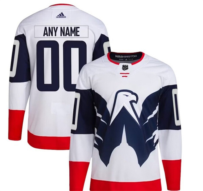Personalized Men’s Washington Capitals 2023 White Navy Stadium Series Stitched Jersey