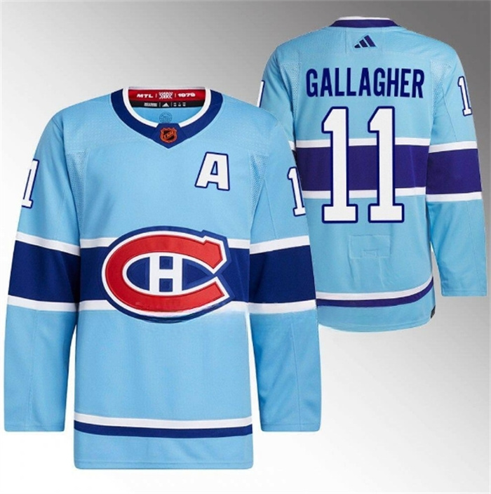 Personalized Men’s Montreal Canadiens #11 Brendan Gallagher Blue 2022-23 Reverse Retro Stitched Jersey