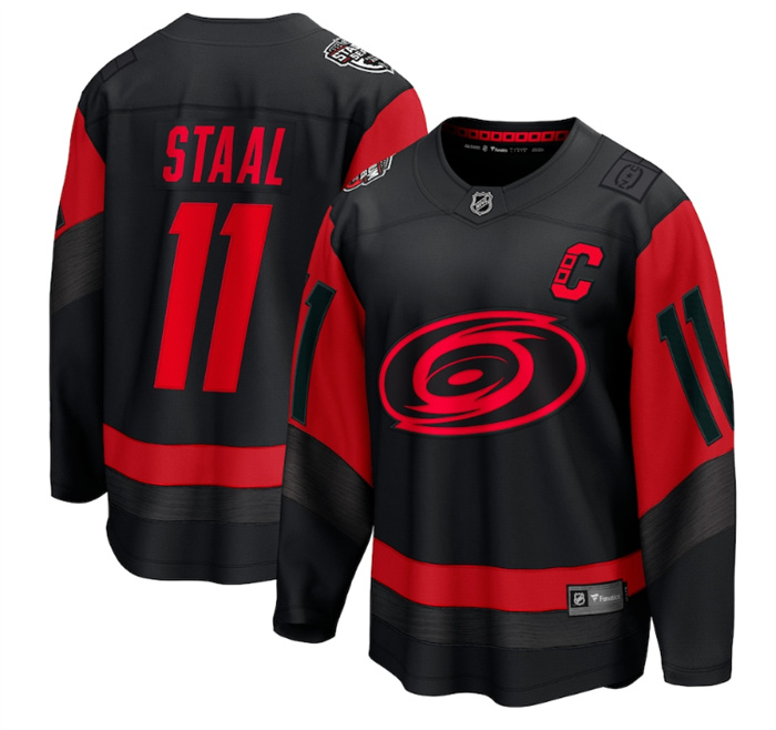 Personalized Men’s Carolina Hurricanes Black Red Stadium Series Breakaway Stitched Jersey