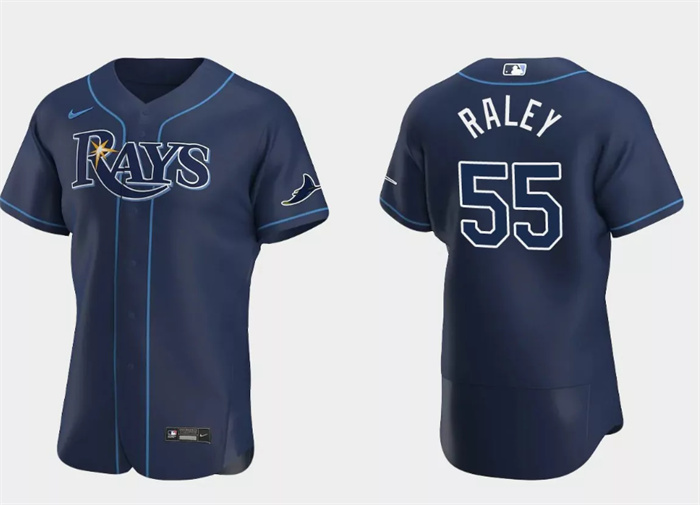 Personalized Men’s Tampa Bay Rays #55 Luke Raley Navy Flex Base Stitched Jersey