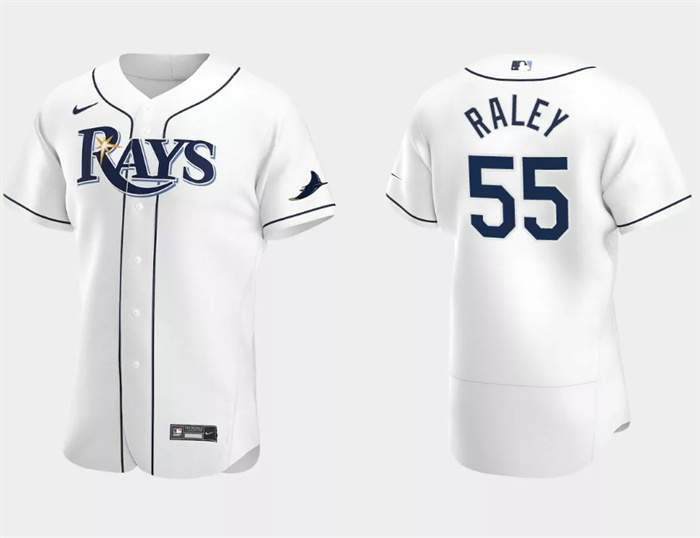 Personalized Men’s Tampa Bay Rays #55 Luke Raley White Flex Base Stitched Jersey