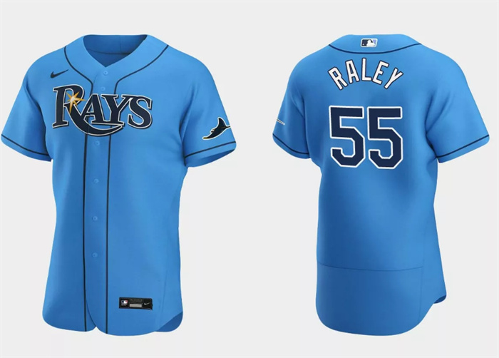 Personalized Men’s Tampa Bay Rays #55 Luke Raley Light Blue Flex Base Stitched Jersey