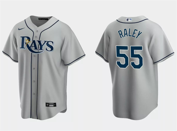 Personalized Men’s Tampa Bay Rays #55 Luke Raley Grey Cool Base Stitched Baseball Jersey