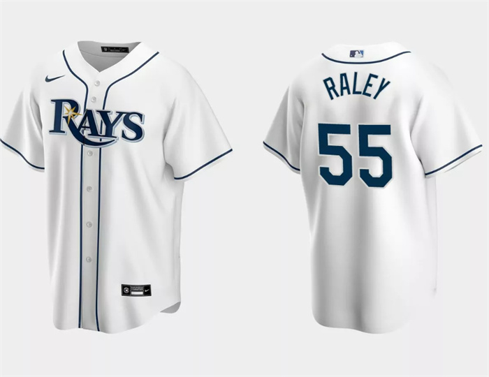 Personalized Men’s Tampa Bay Rays #55 Luke Raley White Cool Base Stitched Baseball Jersey
