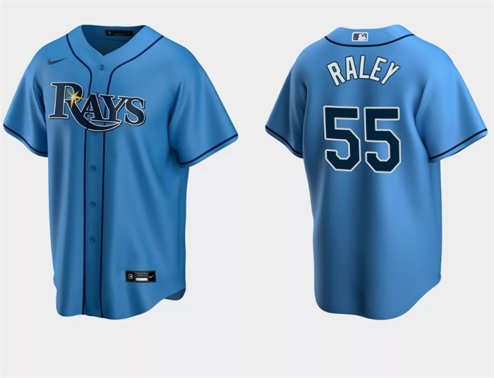 Personalized Men’s Tampa Bay Rays #55 Luke Raley Light Blue Cool Base Stitched Baseball Jersey