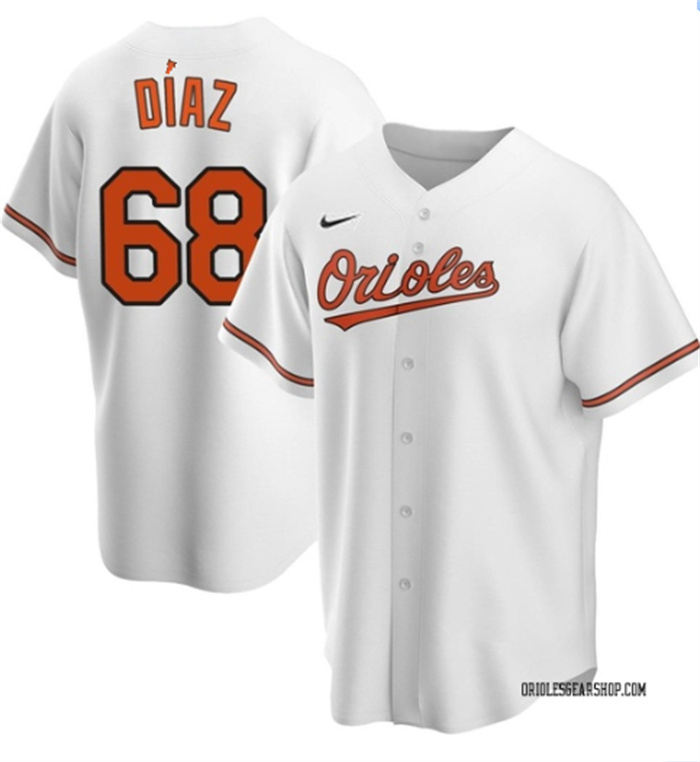 Personalized Men’s Baltimore Orioles #68 Lewin DÃaz White Cool Base Stitched Jersey