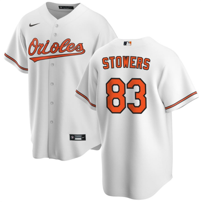 Personalized Men’s Baltimore Orioles #83 Kyle Stowers White Cool Base Stitched Jersey