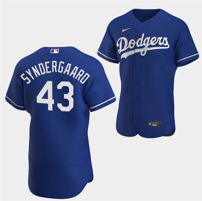 Personalized Men’s Los Angeles Dodgers #43 Noah Syndergaard Blue Flex Base Stitched Baseball Jersey