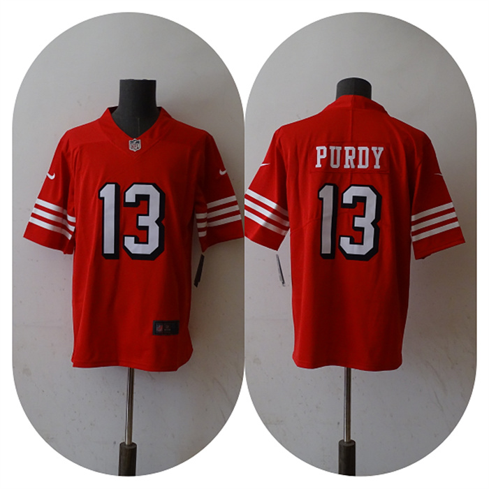 Personalized Men’s San Francisco 49ers #13 Brock Purdy New Red Untouchable Limited Stitched Football Jersey