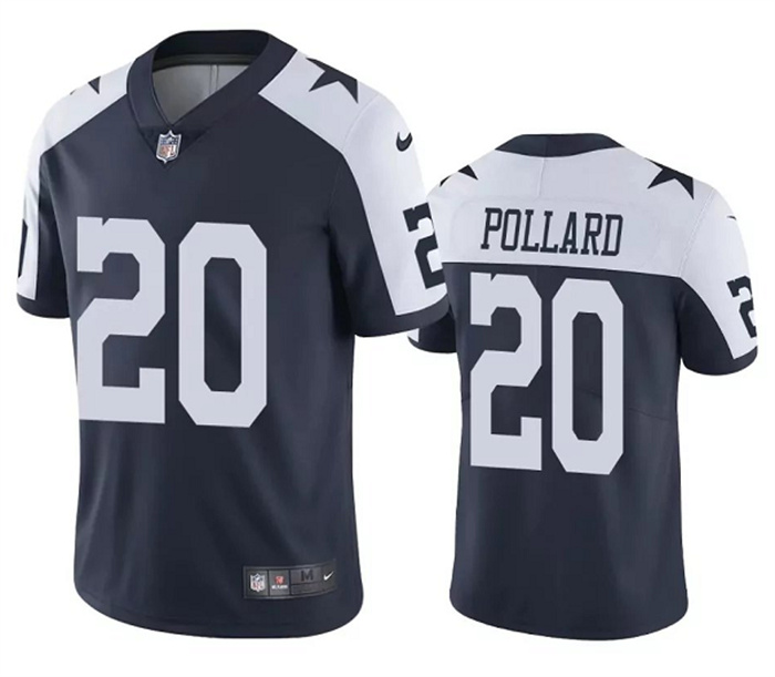 Personalized Men’s Dallas Cowboys #20 Tony Pollard Navy Color Rush Limited Stitched Jersey