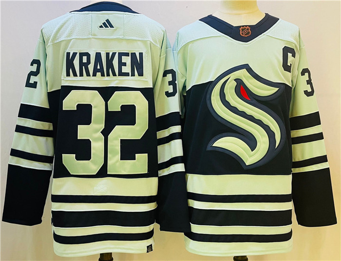 Personalized Men’s Seattle Kraken #32 Kraken Ice Blue 2022-23 Reverse Retro Stitched Jersey