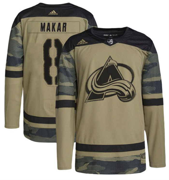 Personalized Men’s Colorado Avalanche #8 Cale Makar Camo Salute To Service Stitched Jersey