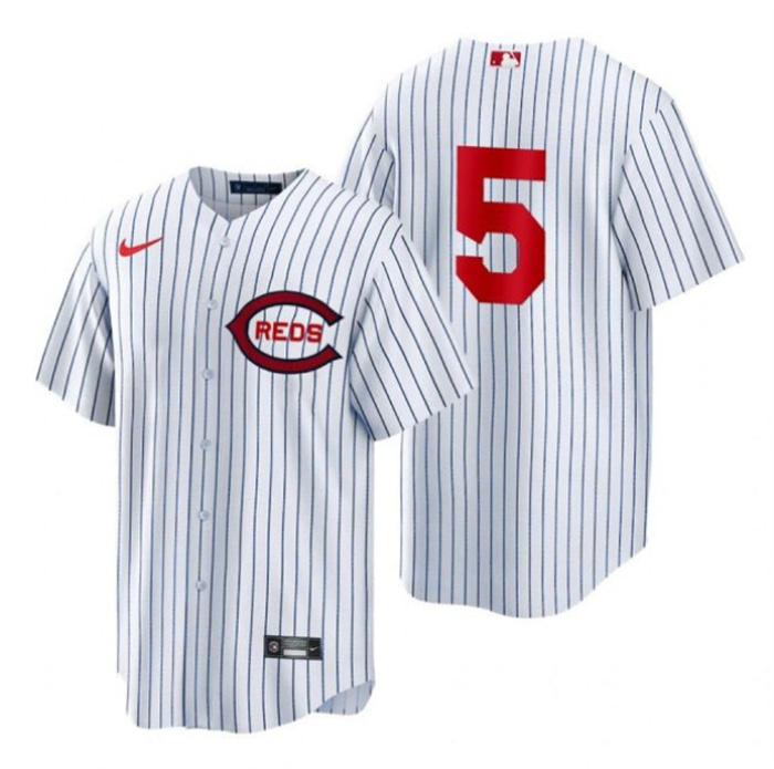 Personalized Men’s Cincinnati Reds #5 Johnny Bench 2022 White Field Of Dreams Stitched Baseball Jersey