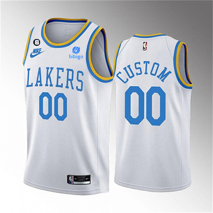 Personalized Men’s Los Angeles Lakers Active Player Cutom 2022-23 White No.6 Patch Classic Edition Stitched Basketball Jersey