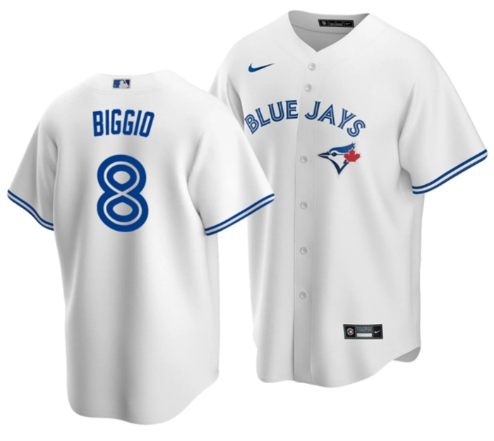 Personalized Men’s Toronto Blue Jays #8 Cavan Biggio White Cool Base Stitched Jersey