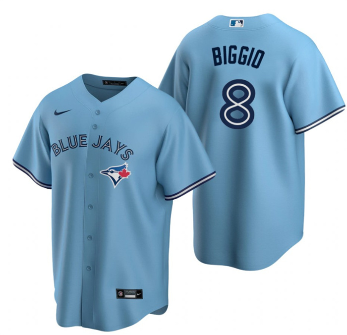 Personalized Men’s Toronto Blue Jays #8 Cavan Biggio Light Blue Cool Base Stitched Jersey