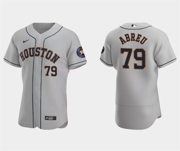 Personalized Men’s Houston Astros #79 José Abreu Grey Flex Base Stitched Jersey