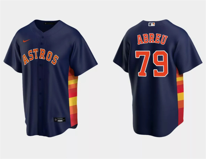 Personalized Men’s Houston Astros #79 José Abreu Navy Cool Base Stitched Jersey