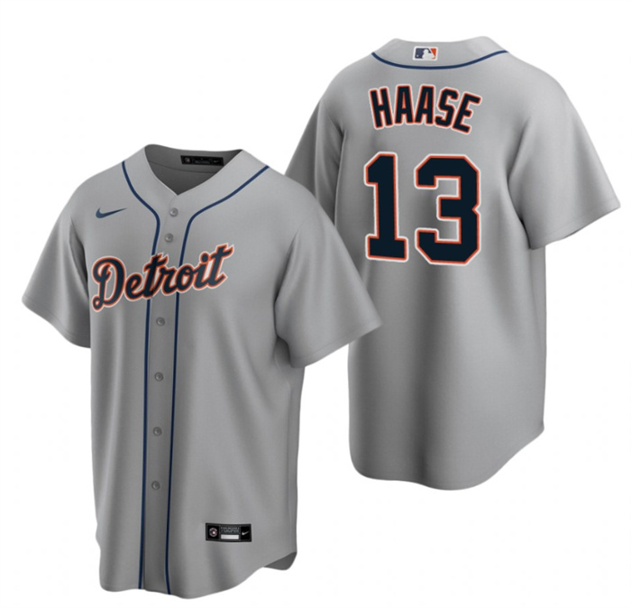 Personalized Men’s Detroit Tigers #13 Eric Haase Grey Cool Base Stitched Jersey
