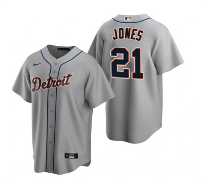 Personalized Men’s Detroit Tigers #21 Jacoby Jones Grey Cool Base Stitched Jersey