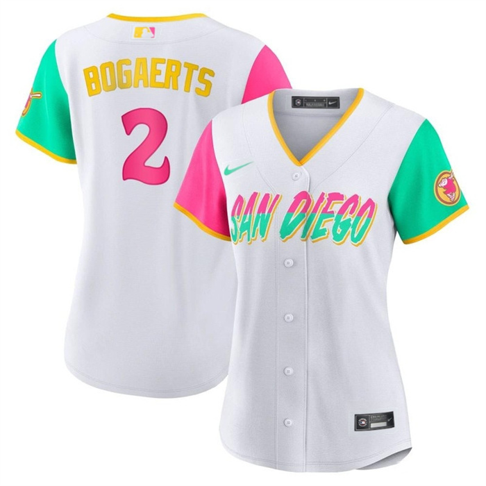 Personalized Women’s San Diego Padres #2 Xander Bogaerts 2022 White City Connect Stitched Baseball Jersey(Run Small)