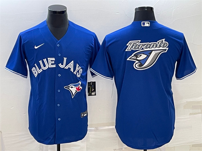 Personalized Men’s Toronto Blue Jays Royal Team Big Logo Cool Base Stitched Baseball Jersey