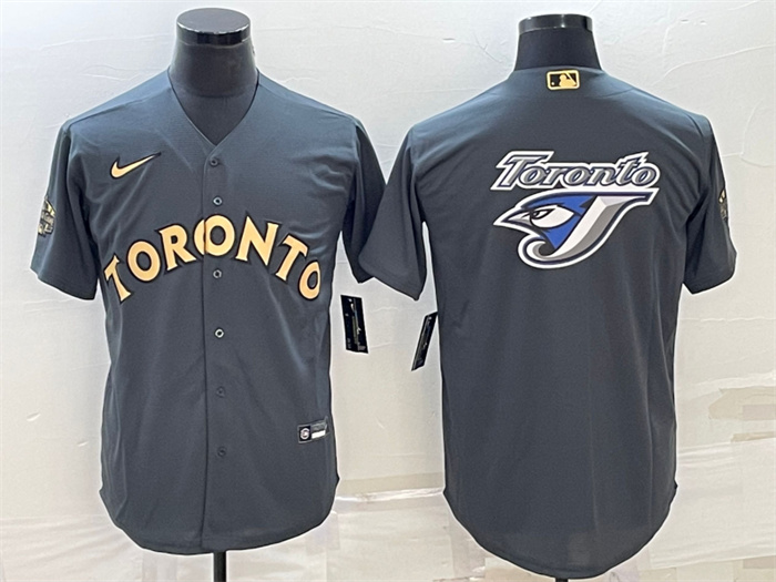 Personalized Men’s Toronto Blue Jays #6 Alek Manoah 2022 All-Star Charcoal Team Big Logo Cool Base Stitched Baseball Jersey