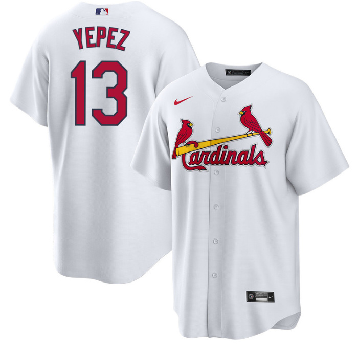Personalized Men’s St. Louis Cardinals #13 Juan Yepez White Cool Base Stitched Jersey