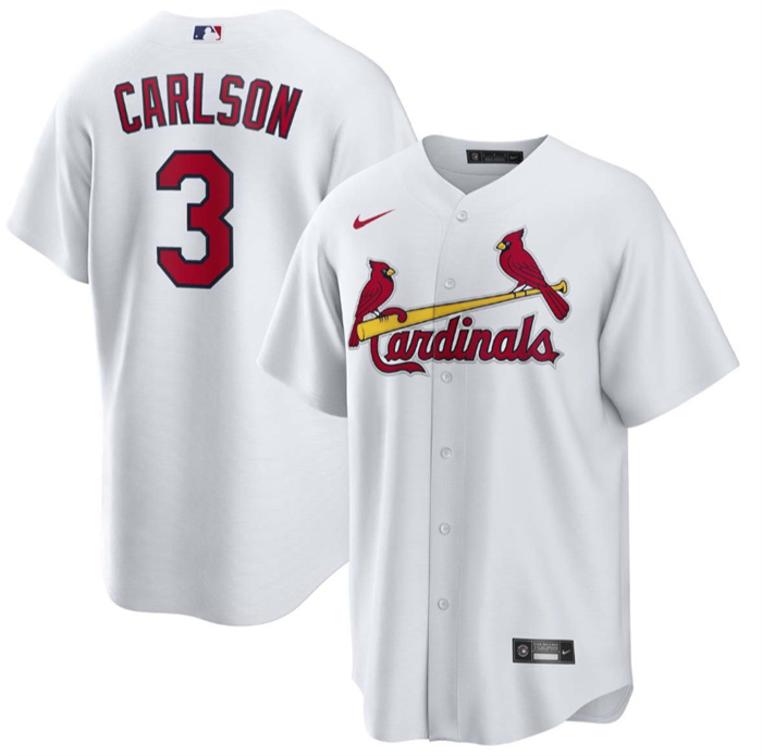 Personalized Men’s St. Louis Cardinals #3 Dylan Carlson White Cool Base Stitched Jersey