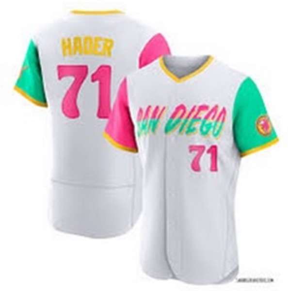 Personalized Men’s San Diego Padres #71 HADER 2022 White City Connect Flex Base Stitched Baseball Jersey