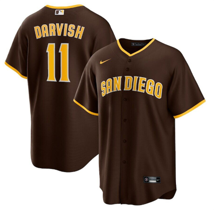 Personalized Men’s San Diego Padres #11 Yu Darvish Brown Cool Base Stitched Jersey