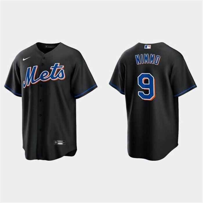 Personalized Men’s New York Mets #9 Brandon Nimmo Black Cool Base Stitched Baseball Jersey