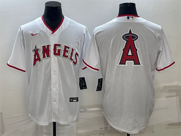 Personalized Men’s Los Angeles Angels White Team Big Logo Cool Base Stitched Jersey