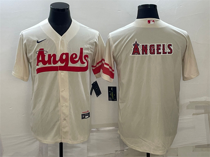Personalized Men’s Los Angeles Angels Cream City Connect Team Big Logo Cool Base Stitched Jersey