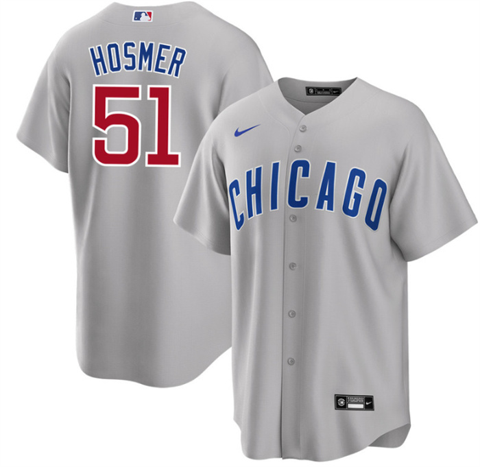 Personalized Men’s Chicago Cubs #51 Eric Hosmer Grey Cool Base Stitched Jersey